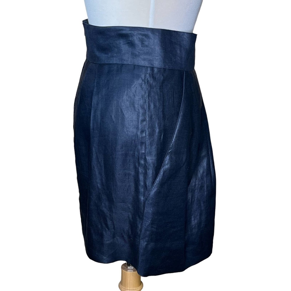 Robert Rodriguez Women’s Navy Mini Skirt with Unique Front Pleat Apx Size 6 - Picture 7 of 13